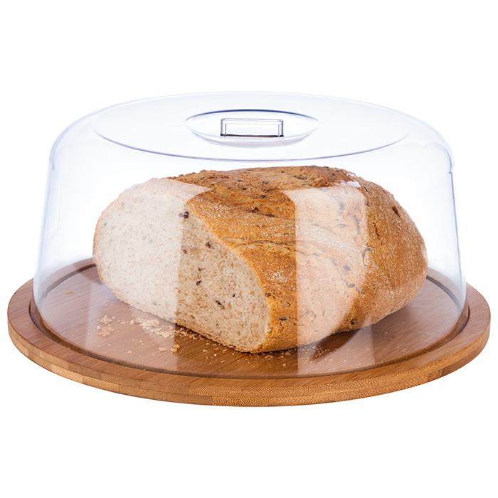 Round wooden base with polycarbonate cover