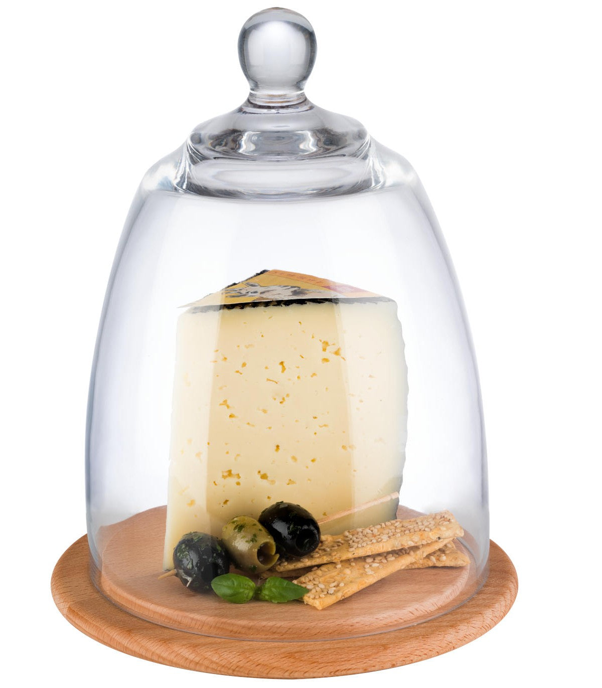 Wooden tray with glass cover