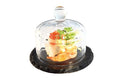 Natural slate tray with glass cover