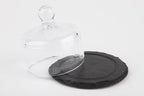 Natural slate tray with glass cover