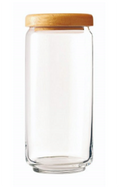 Glass jug with wooden lid size