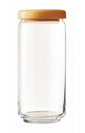 Glass jug with wooden lid size