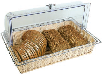 rectangle rattan basket with polycarbonate roll top cover & metal frame