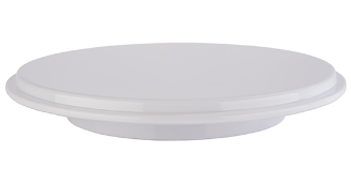 Round serving platter carved edge